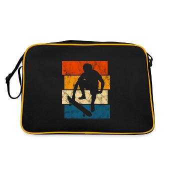 Skateboarder Skateboard Skater Skate Skateing - Retro Bag - black/gold - Back