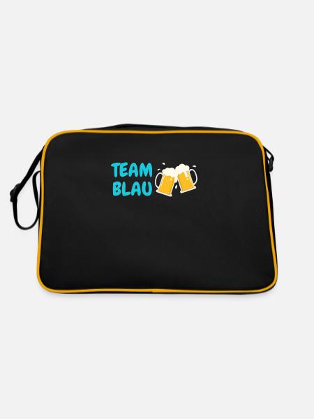 Team Blau - Retro Tasche - Schwarz/Gold - Hinten