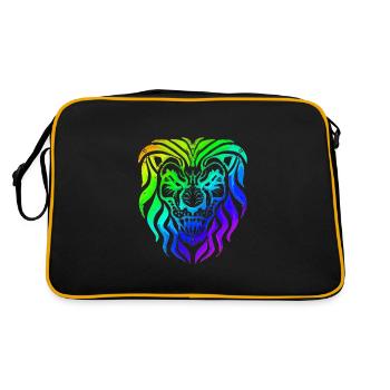 | lion | animale | prédateur Rugir - Sac Retro - noir/or - Dos