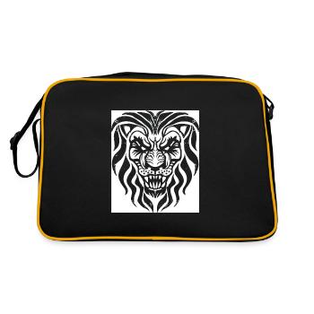 | lion | animale | prédateur Rugir - Sac Retro - noir/or - Dos
