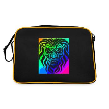 | lion | animale | prédateur Rugir - Sac Retro - noir/or - Dos
