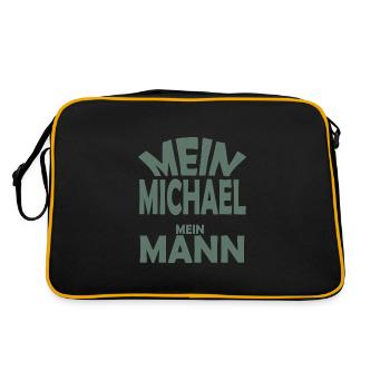Michael - Retro Tasche - Schwarz/Gold - Hinten