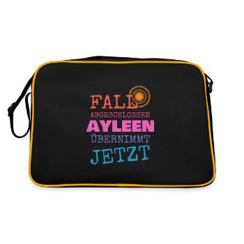Ayleen als Vorname - Retro Tasche - Schwarz/Gold - Hinten
