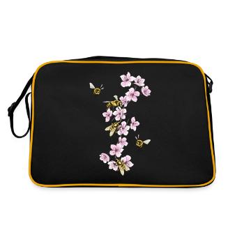 Abeilles aux fleurs de cerisier - Sac Retro - noir/or - Dos