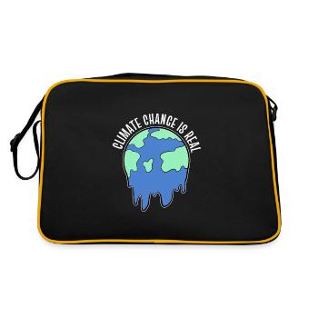 Climate Change Real Ecologist or Eco-Activist Gift - Retro Bag - black/gold - Back