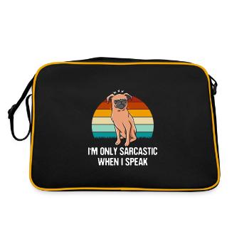 I'm just being sarcastic when I make funny sarcasm - Retro Bag - black/gold - Back