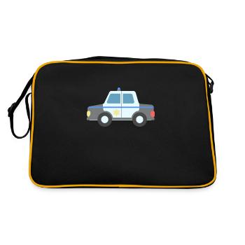 Polizei Auto - Retro Tasche - Schwarz/Gold - Hinten