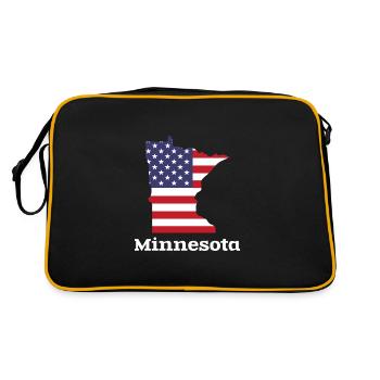 US Minnesota Kartendesign für stolze Minnesotaner - Retro Tasche - Schwarz/Gold - Hinten