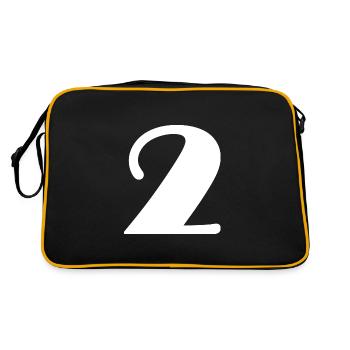 2. 2 JAHRE. 2. JUBILÄUM. GEBURTSTAG 2 JAHRE - Retro Tasche - Schwarz/Gold - Hinten