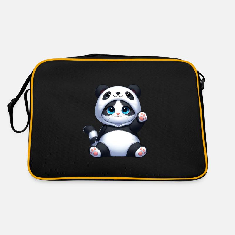 Chat en costume de panda Sac Retro