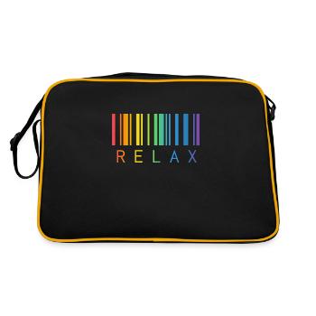 RELAX BARCODE STRICHCODE - Retro Tasche - Schwarz/Gold - Hinten