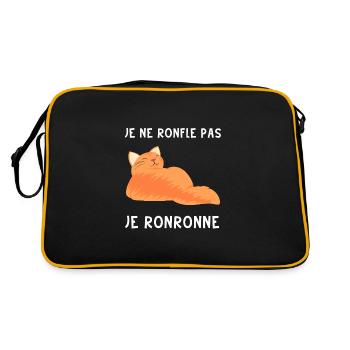 I'm purring, funny cat - Retro Bag - black/gold - Back