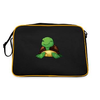 Schildkröte Reptil Terrarium - Retro Tasche - Schwarz/Gold - Hinten