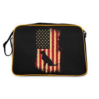 Labrador USA flag - Retro Bag - black/gold - Back
