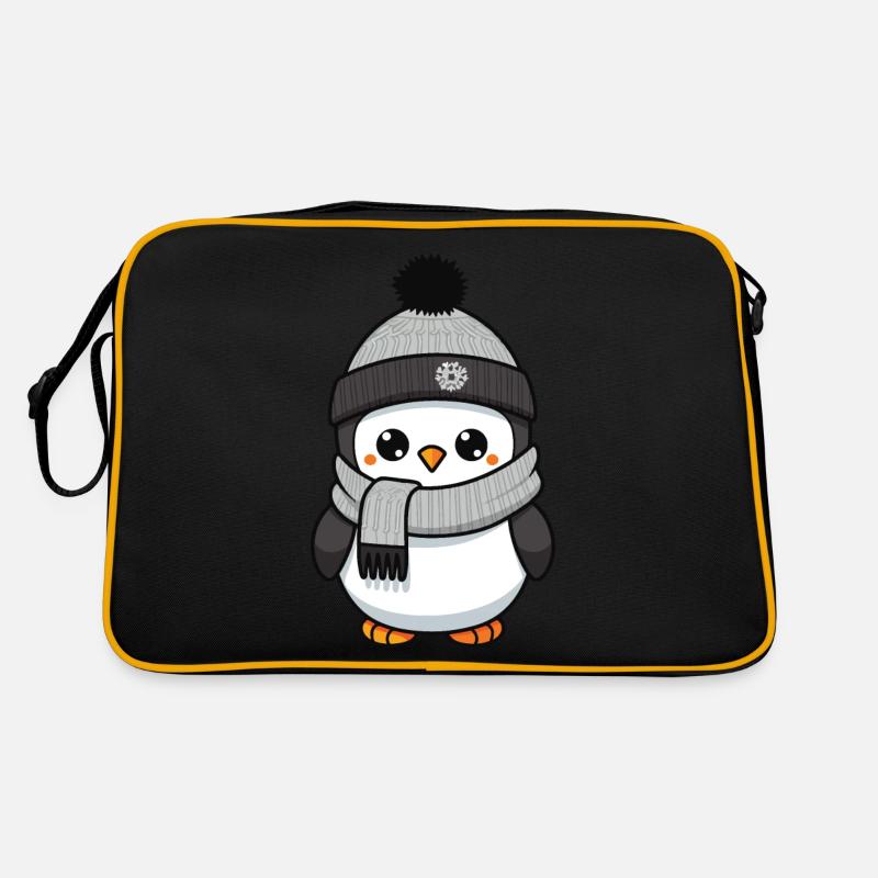 Pinguin Winter Comic Retro Tasche