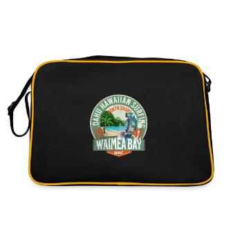 Oahu hawaiian surfing - Retro Bag - black/gold - Back
