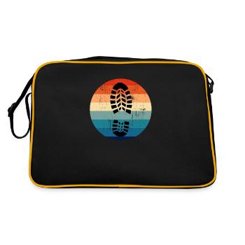 Hiking hiking shoe retro hiker shoe print - Retro Bag - black/gold - Back