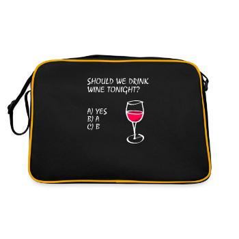 funny wine quote for wine drinkers - Retro Bag - black/gold - Back