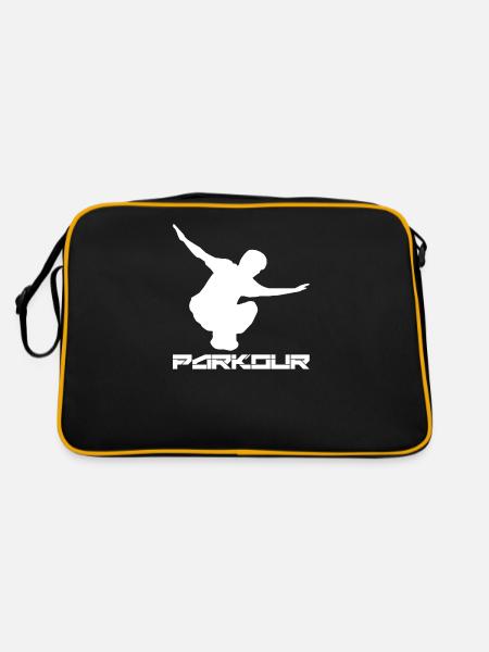Parkour Run Parkouring parcours - Retro Bag - black/gold - Back