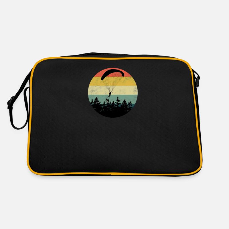 Gleitschirm Paraglider Paragliding - Retro Tasche - Schwarz/Gold