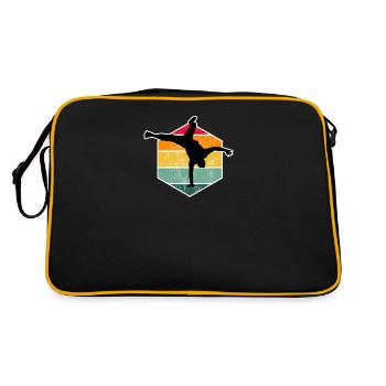Breakdance Bboy Breakdancer Break Dance Geschenk - Retro Tasche - Schwarz/Gold - Hinten