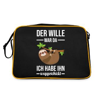 Der Wille War Da Ich Habe Ihn Weggeschickt - Retro Tasche - Schwarz/Gold - Hinten