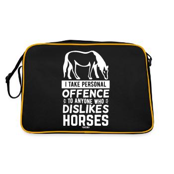Horse stable Riding stable Pony riding saying - Retro Bag - black/gold - Back