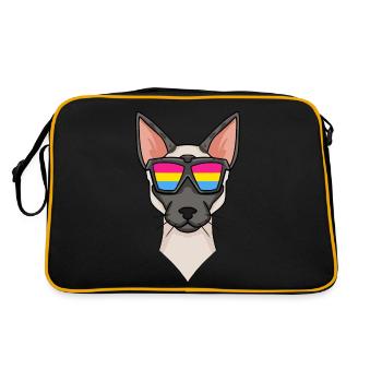 Chat siamois pansexuel - Chat avec lunettes - Sac Retro - noir/or - Dos