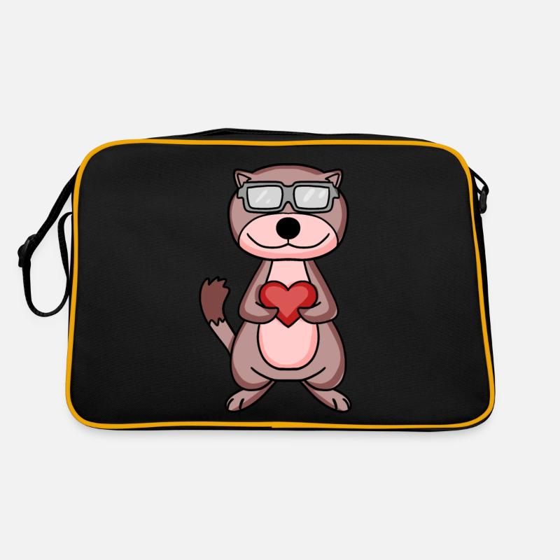 Wiesel mit Herz Retro Tasche
