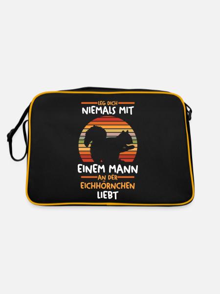 Erdmännchen - Retro Tasche - Schwarz/Gold