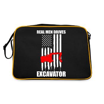 Heavy Equipment Operator and Excavator Operator Design - Retro Bag - black/gold - Back