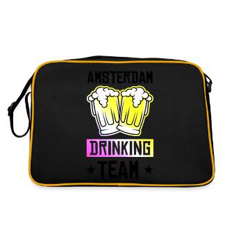 Amsterdam Drinking Team - Retro Bag - black/gold - Back