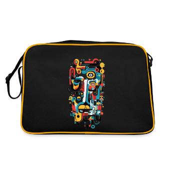 « Échos géométriques » Art abstrait - Sac Retro - noir/or - Dos