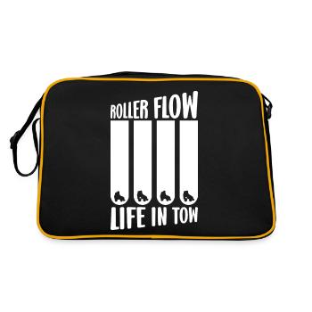 Roller Skating Roller Flow Life In Tow Gifts - Retro Tasche - Schwarz/Gold - Hinten