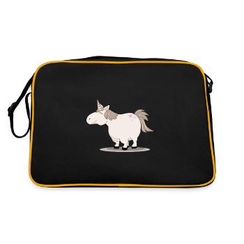 Thick cute unicorn - Retro Bag - black/gold - Back