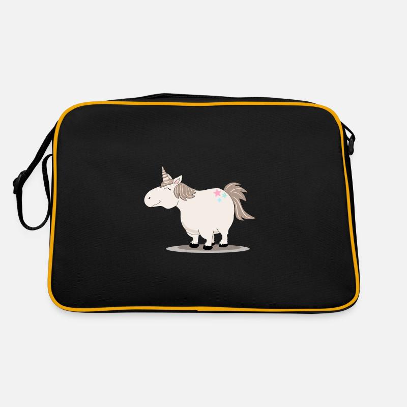 Dickes niedliches Einhorn Retro Tasche