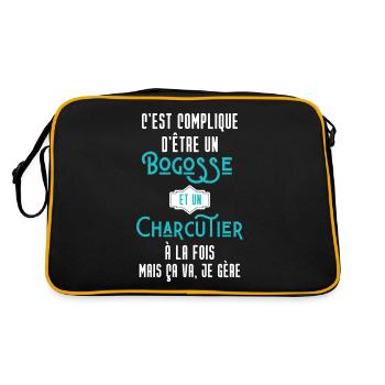 C'est compliqué d'être Bogosse et Charcutier - Sac Retro - noir/or - Dos