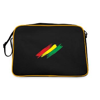 Barres de couleur rouge-jaune-vert avec des ombres - Sac Retro - noir/or - Dos