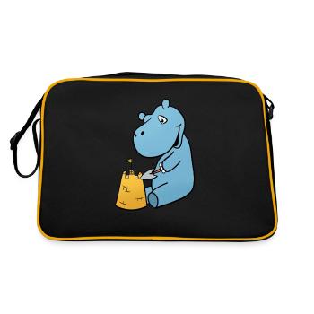 Château de sable d’hippopotame - Sac Retro - noir/or - Dos