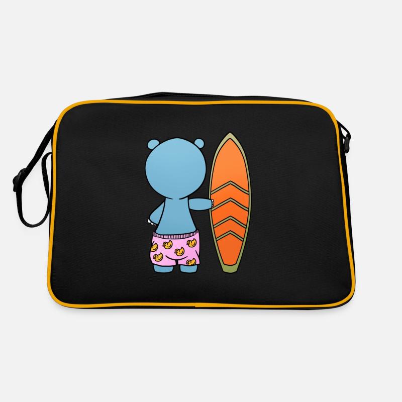 Nilpferd Surfbrett Retro Tasche