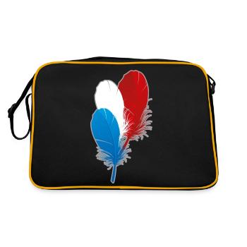 FRANCE Plumes en bleu blanc rouge - Sac Retro - noir/or - Dos