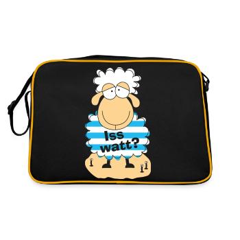 Iss watt? - Retro Tasche - Schwarz/Gold - Hinten