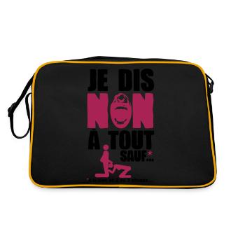 je dis non a tout sauf pipe sexe humour adulte - Sac Retro - noir/or - Dos