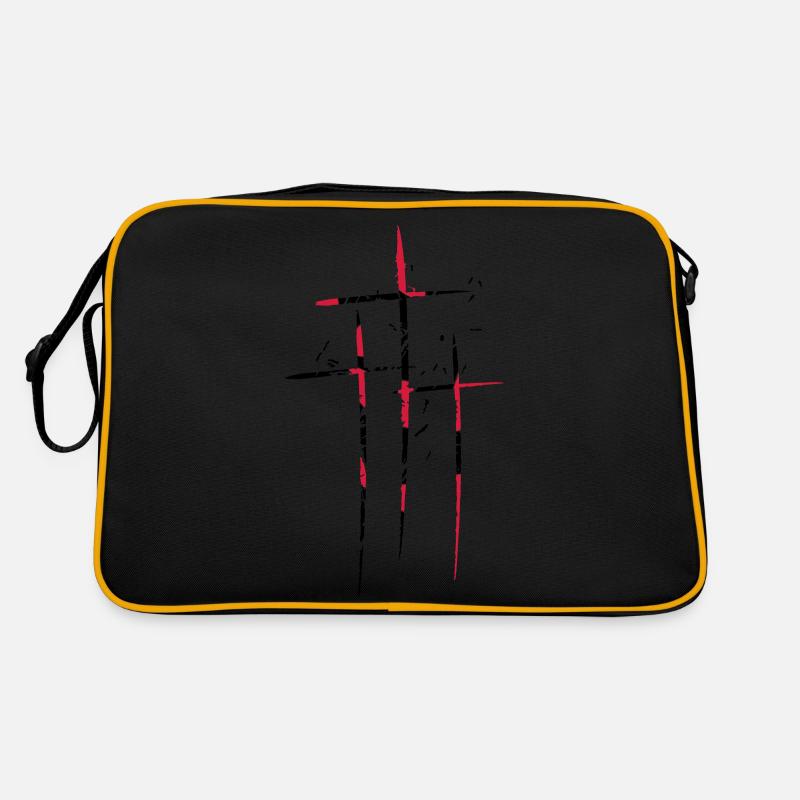 3 croix design pattern scratch cool symbole vieux Sac Retro