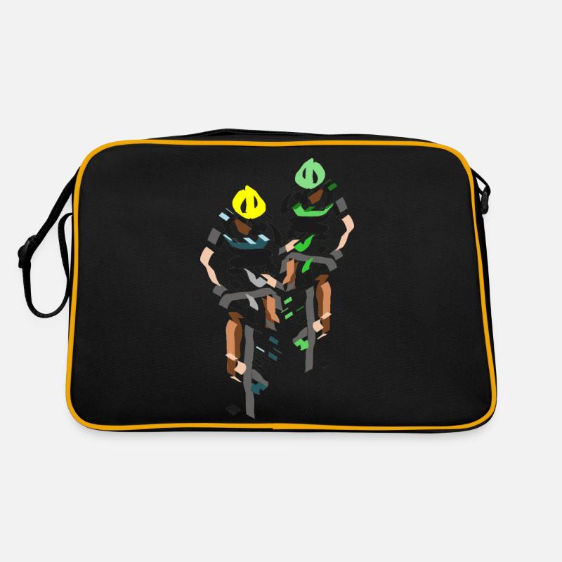 Radfahrer - Retro Tasche - Schwarz/Gold
