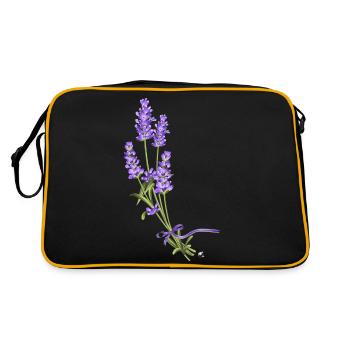 Lavande fleurs reliées avec un ruban pourpre - Sac Retro - noir/or - Dos