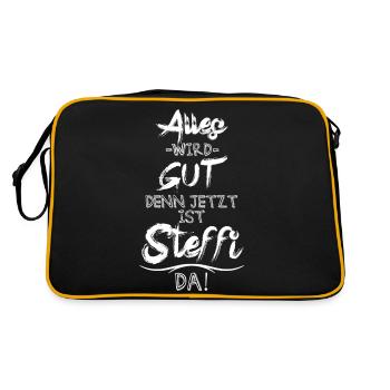 steffi - Retro Tasche - Schwarz/Gold - Hinten