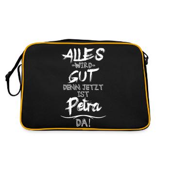 petra - Retro Tasche - Schwarz/Gold - Hinten