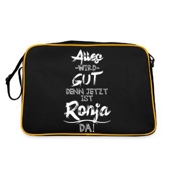 Ronja - Retro Tasche - Schwarz/Gold - Hinten