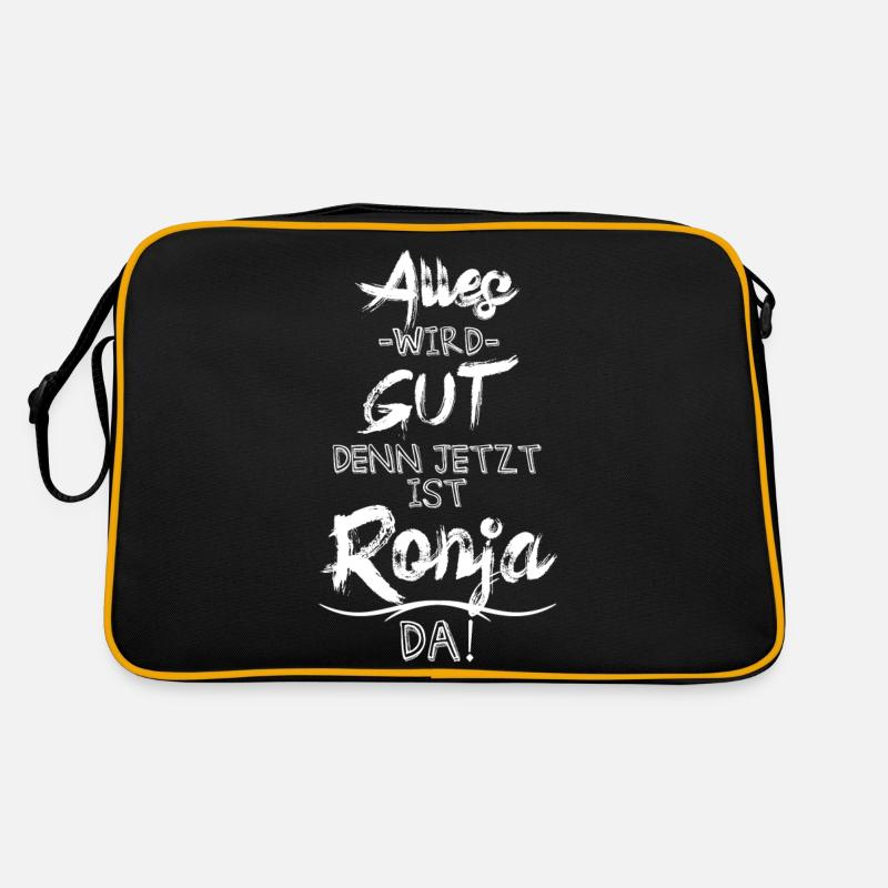 Ronja - Retro Tasche - Schwarz/Gold